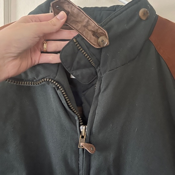 Vintage 90s downtown girl Ash Creek Trading Puffer Coat Leather Elbow Patc XL - Picture 10 of 13